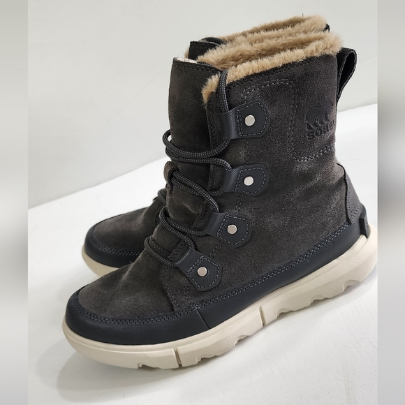 Sorel waterproof explorer 2 joan boot womens size 7 grill/fawn color - Picture 2 of 16